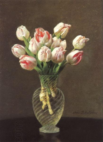 Otto Scholderer Tulpen in hohem Glas China oil painting art
